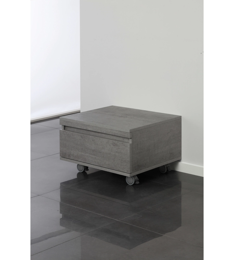 Cassettiera su ruote "shelf" 1 cassetto cemento, 58x48x29,5 cm