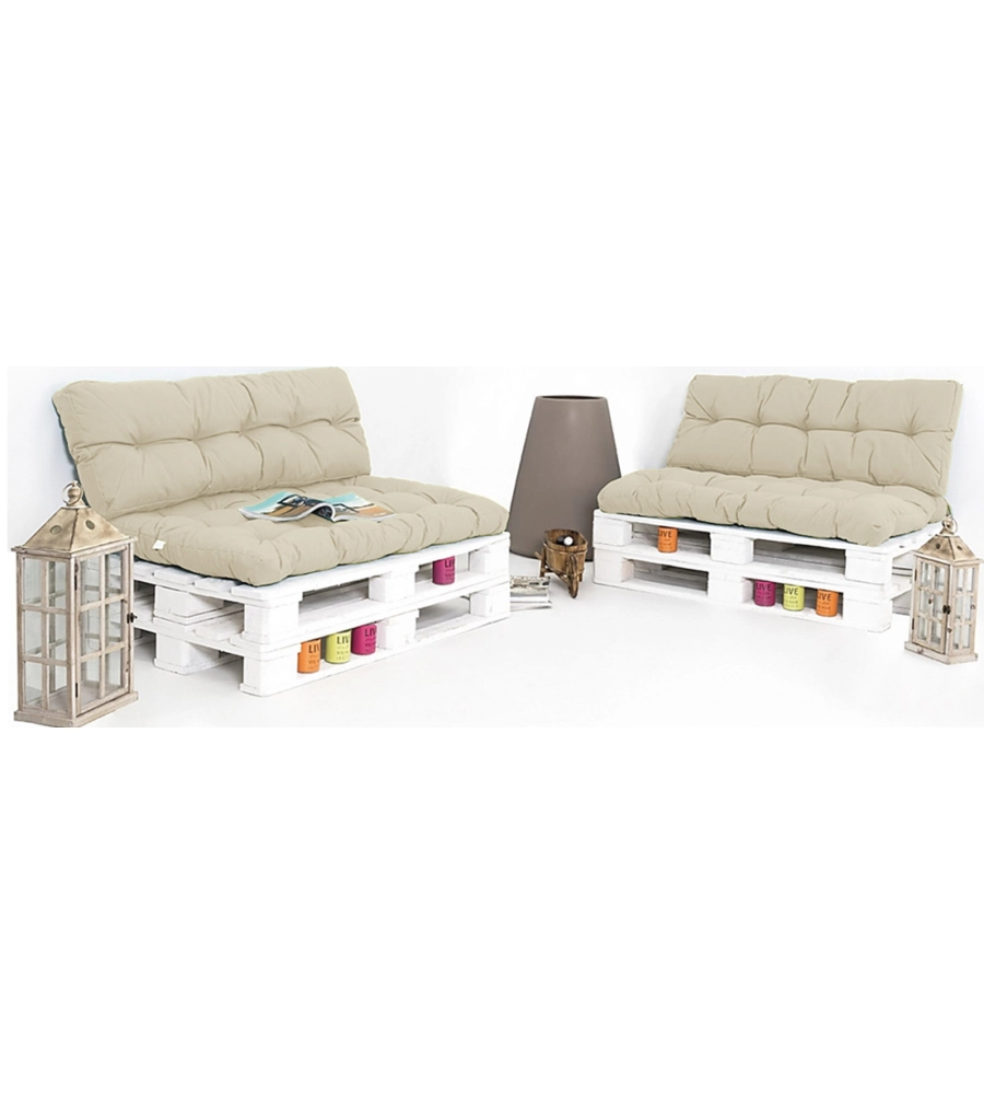 Cuscino schienale eurogarden per divano pallet in tessuto beige 120x40x10 cm
