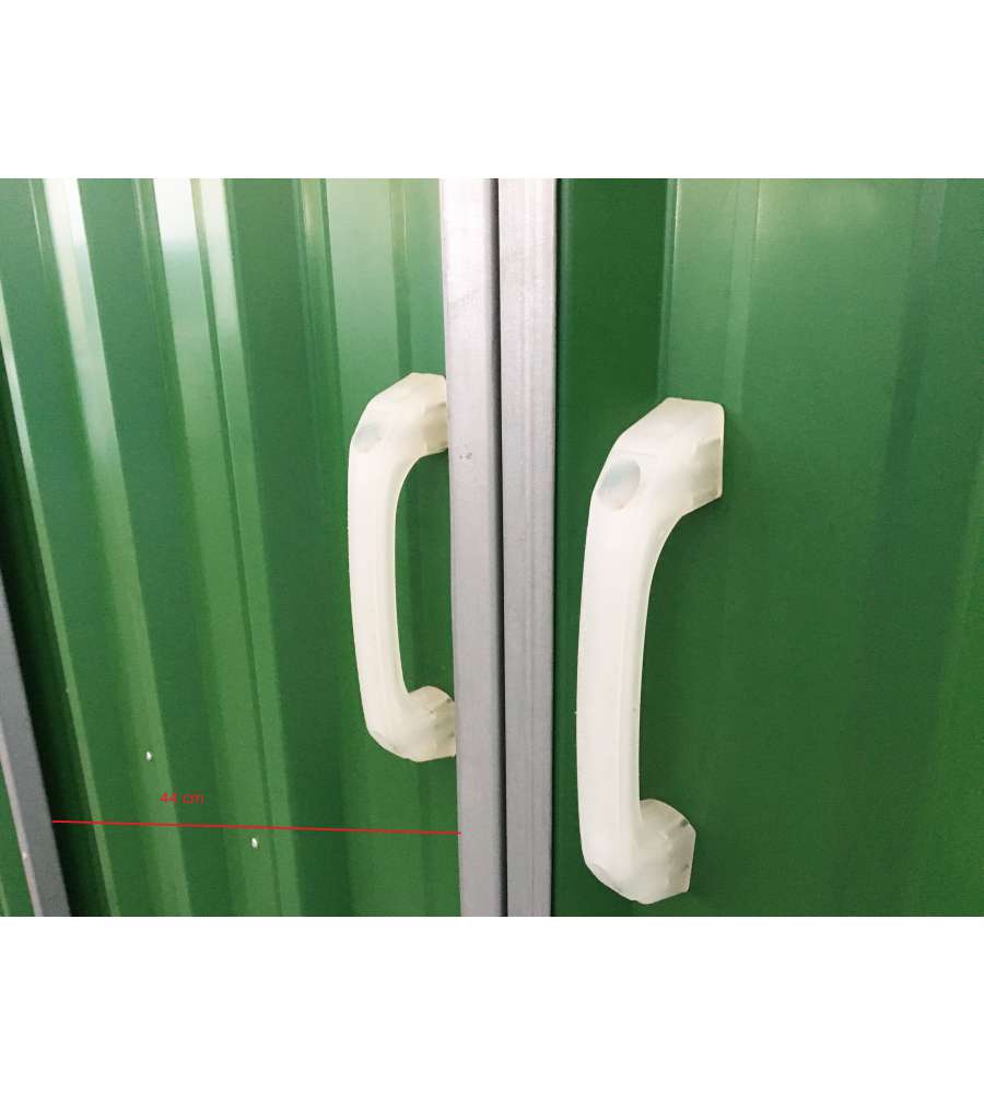 Casetta box deposito porta attrezzi in lamiera cm 213x127 verde con 2