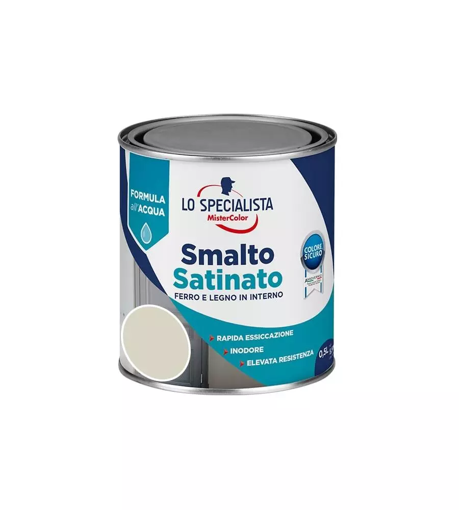 Smalto acqua satinato 0,5 lt. bianco ghiaccio