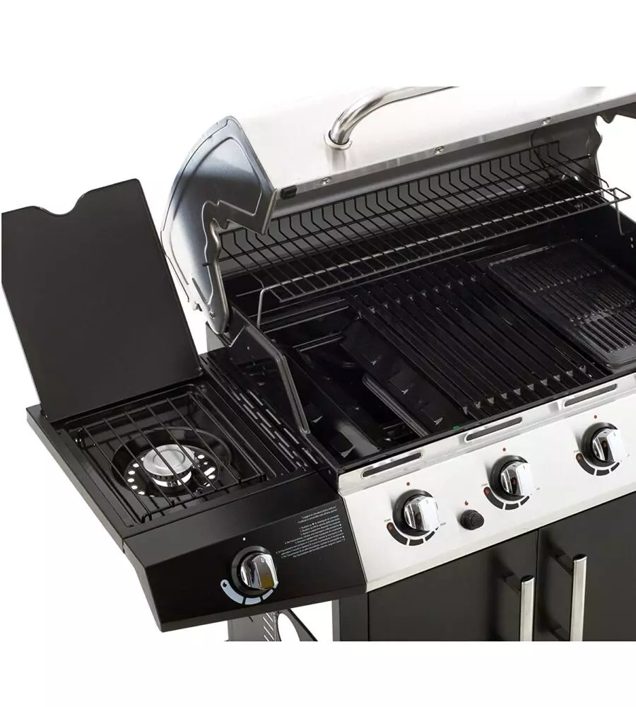 Barbecue a gas sochef "golosone 3" con cottura a pietra lavica o australiana 3 bruciatori - cod. g45129
