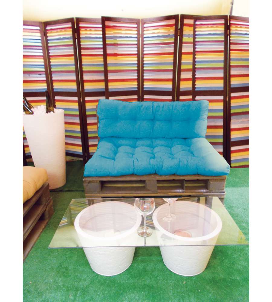 Cuscino Seduta Per Divano In Pallet Colore Turchese - 120x80x10 Cm in  vendita online