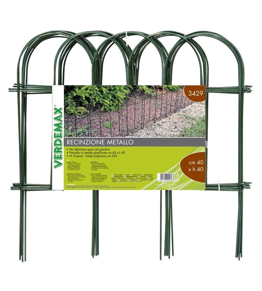 Recinzione in acc. ad arco x aiuole 40x40 verde
