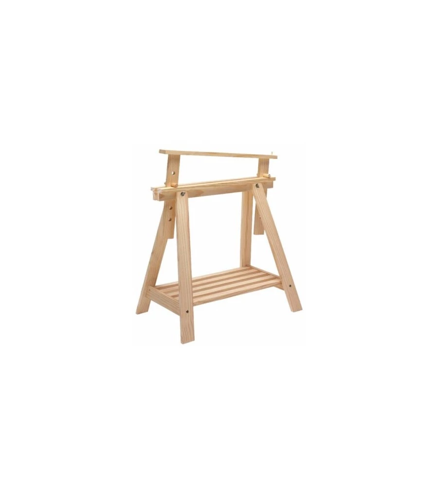 Cavalletto decorativo regolabile in legno di pino 70x70x45 cm