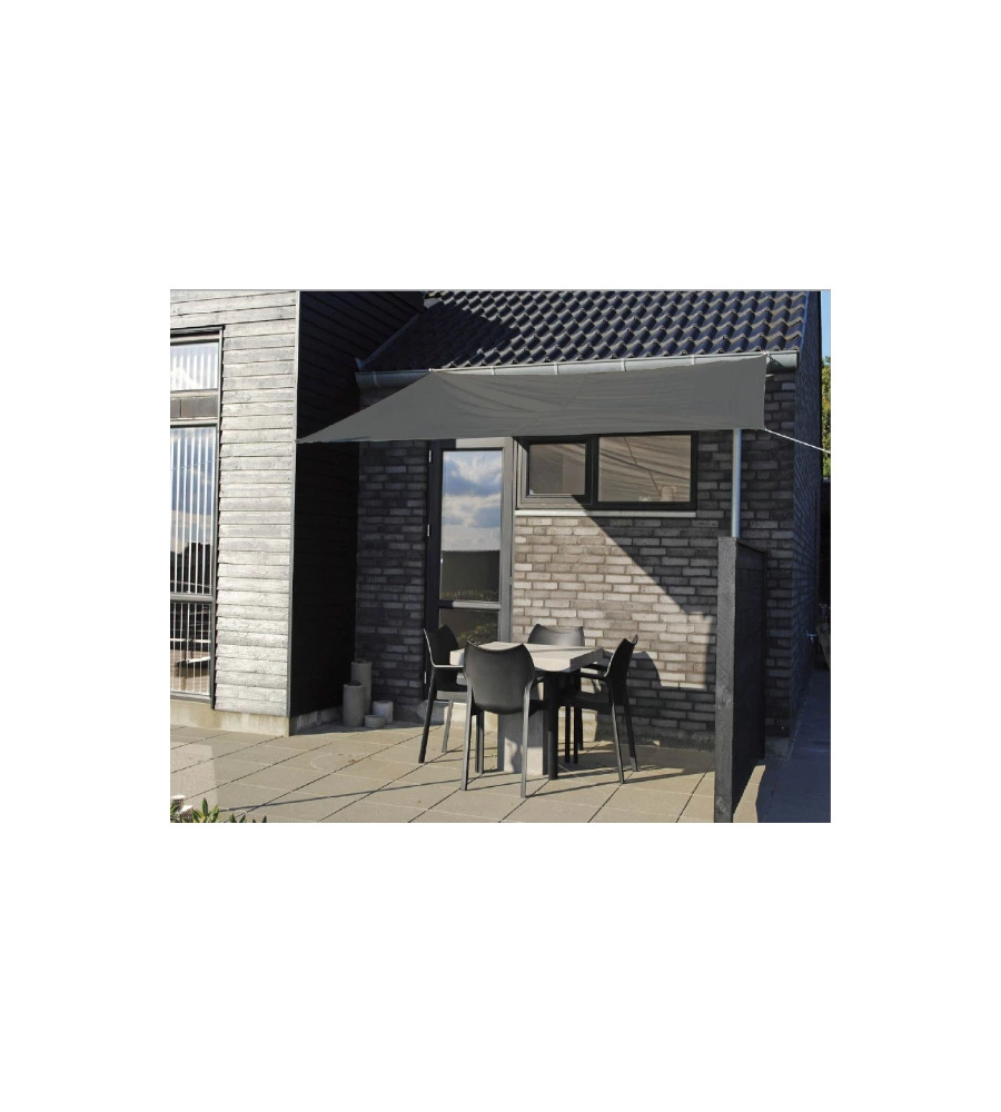 Telo parasole quadrato eurogarden in poliestere grigio 3x3 m