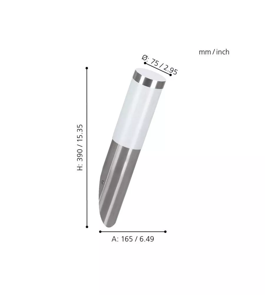Applique led da esterno eglo 'helsinki' grigio 12w