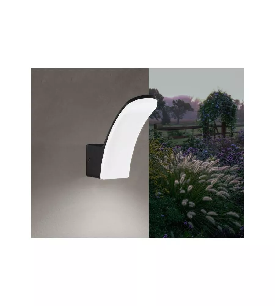 Applique led da esterno eglo "fiumicino" nero 3000k
