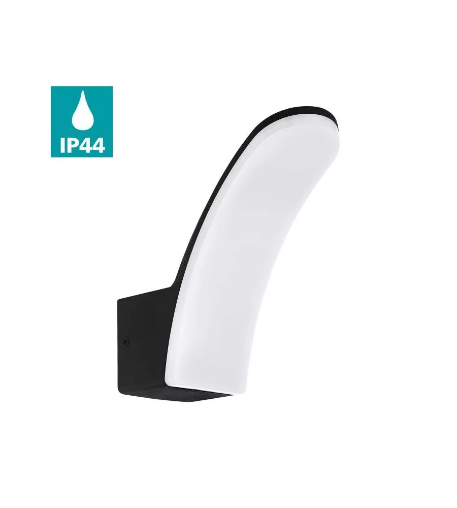 Applique led da esterno eglo "fiumicino" nero 3000k
