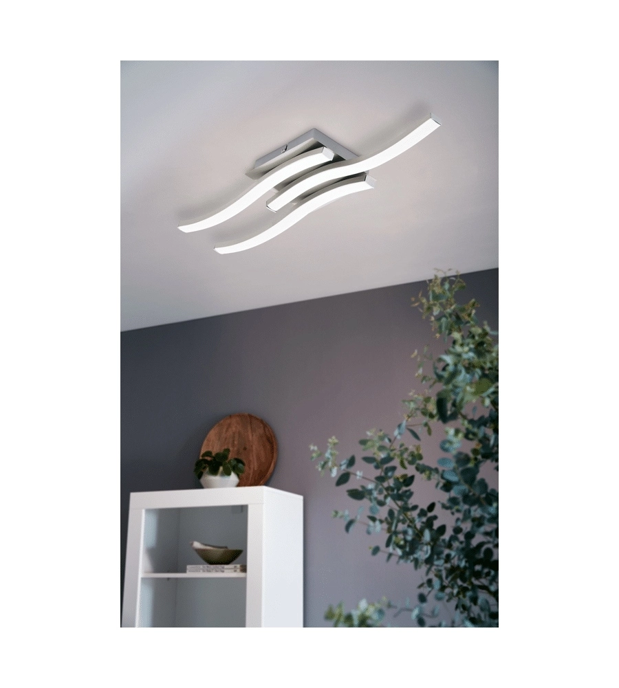 Plafoniera led da interno eglo "cabezas" grigio 3 luci 4000k