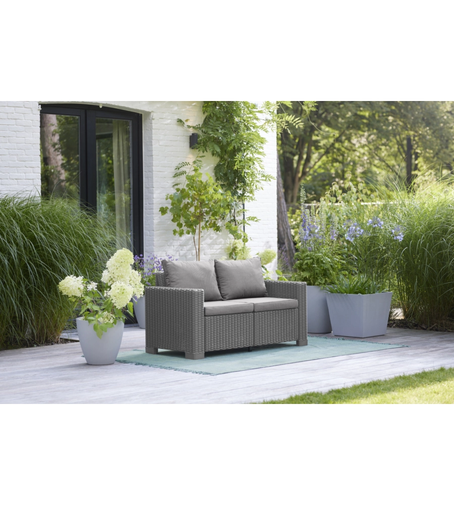 Set da giardino keter "california lounge" in polipropilene cappuccino 4 sedute e tavolino