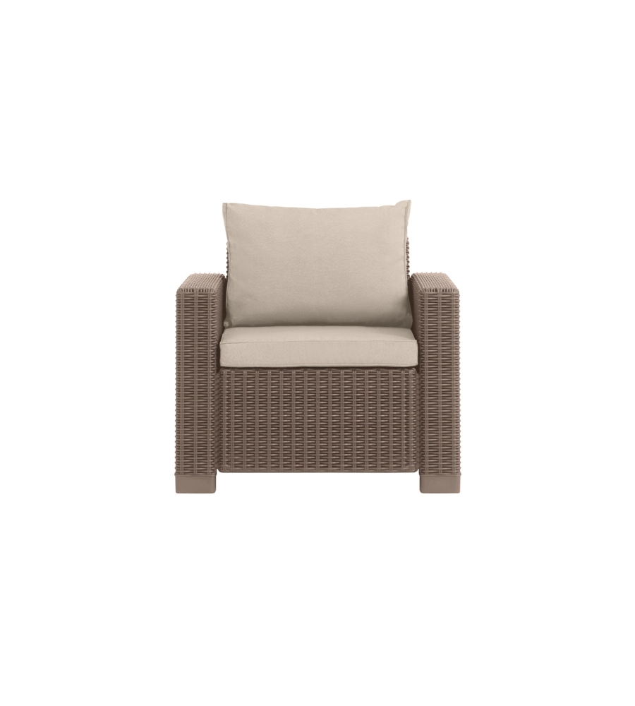 Set da giardino keter "california lounge" in polipropilene cappuccino 4 sedute e tavolino