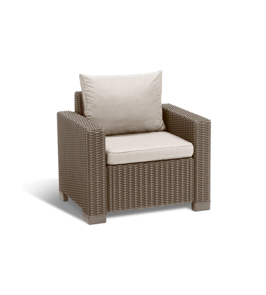 Set da giardino keter "california lounge" in polipropilene cappuccino 4 sedute e tavolino