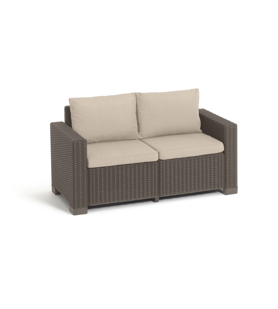 Set da giardino keter "california lounge" in polipropilene cappuccino 4 sedute e tavolino