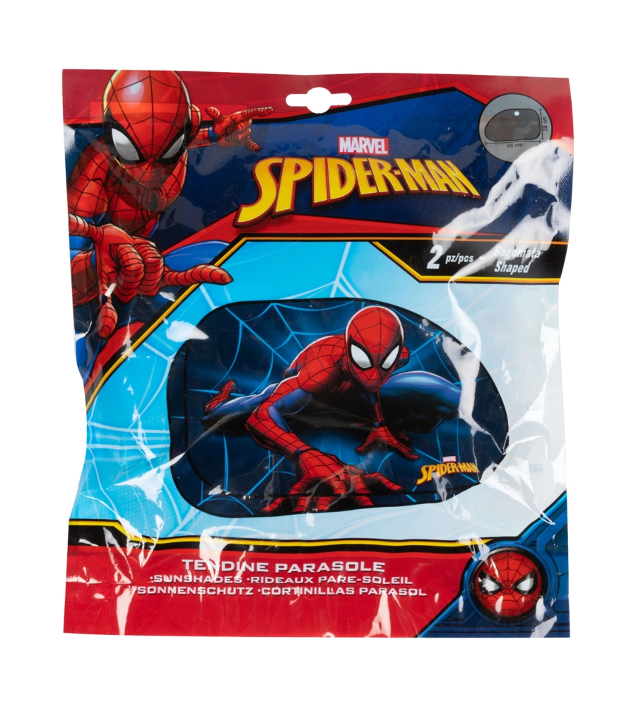 Coppia tendine auto laterali trapezio "spiderman" 65x38 cm