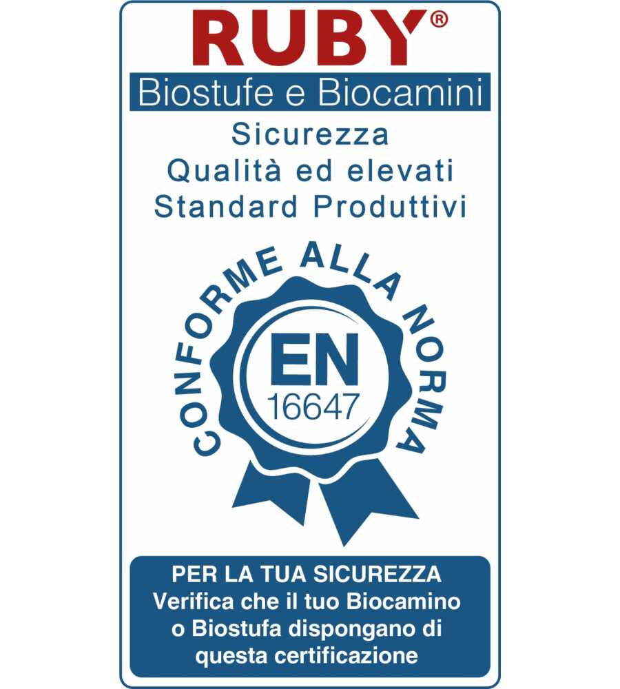STUFA A BIOETANOLO "RUBY" BORDEAUX 3.000 W
