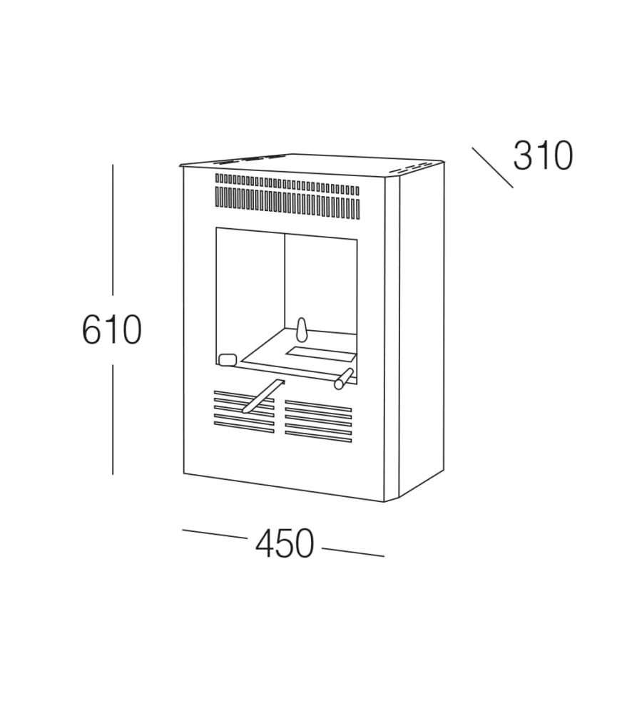 Stufa a bioetanolo tecno air system 'ruby' bordeaux 3 kw