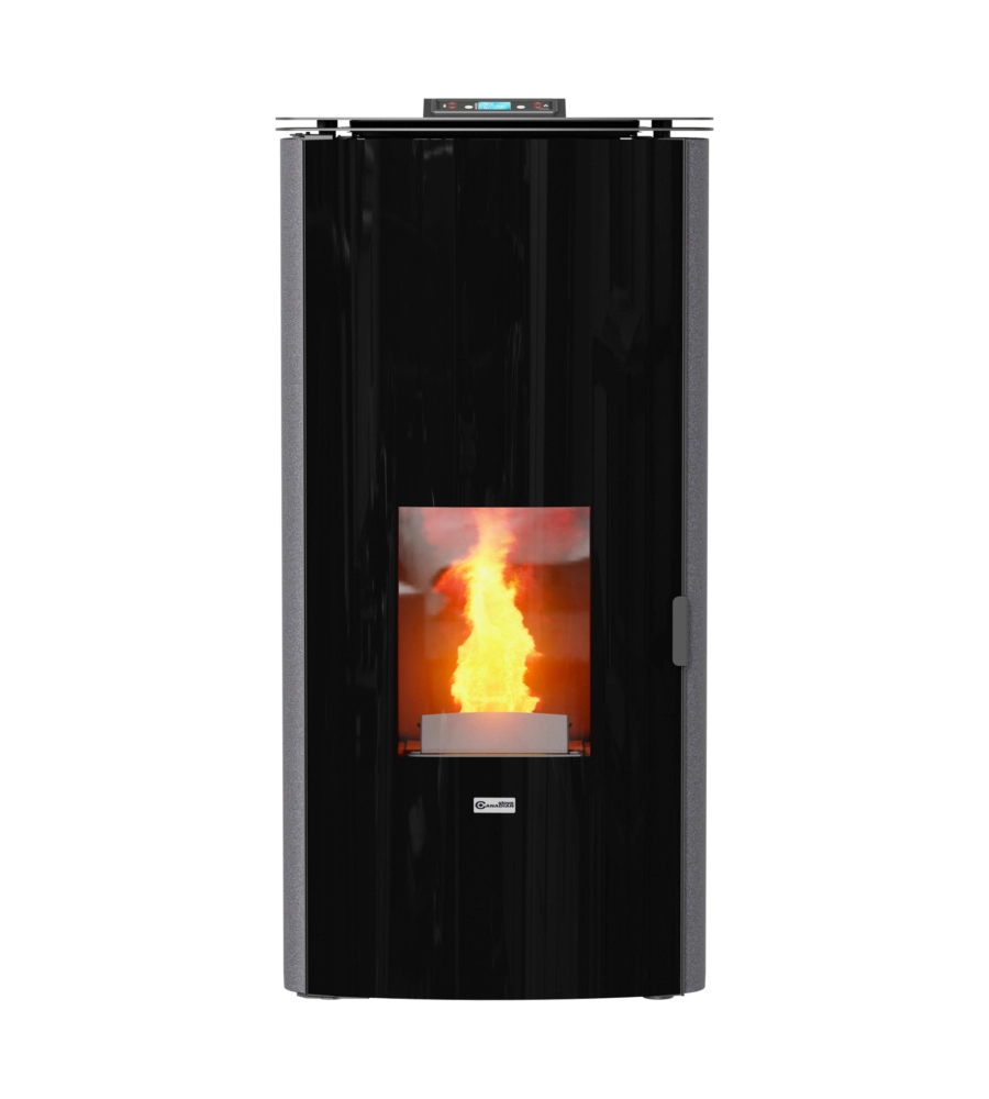 Termostufa a pellet canadian stove "class thermo 17" grigio puntinato 17 kw