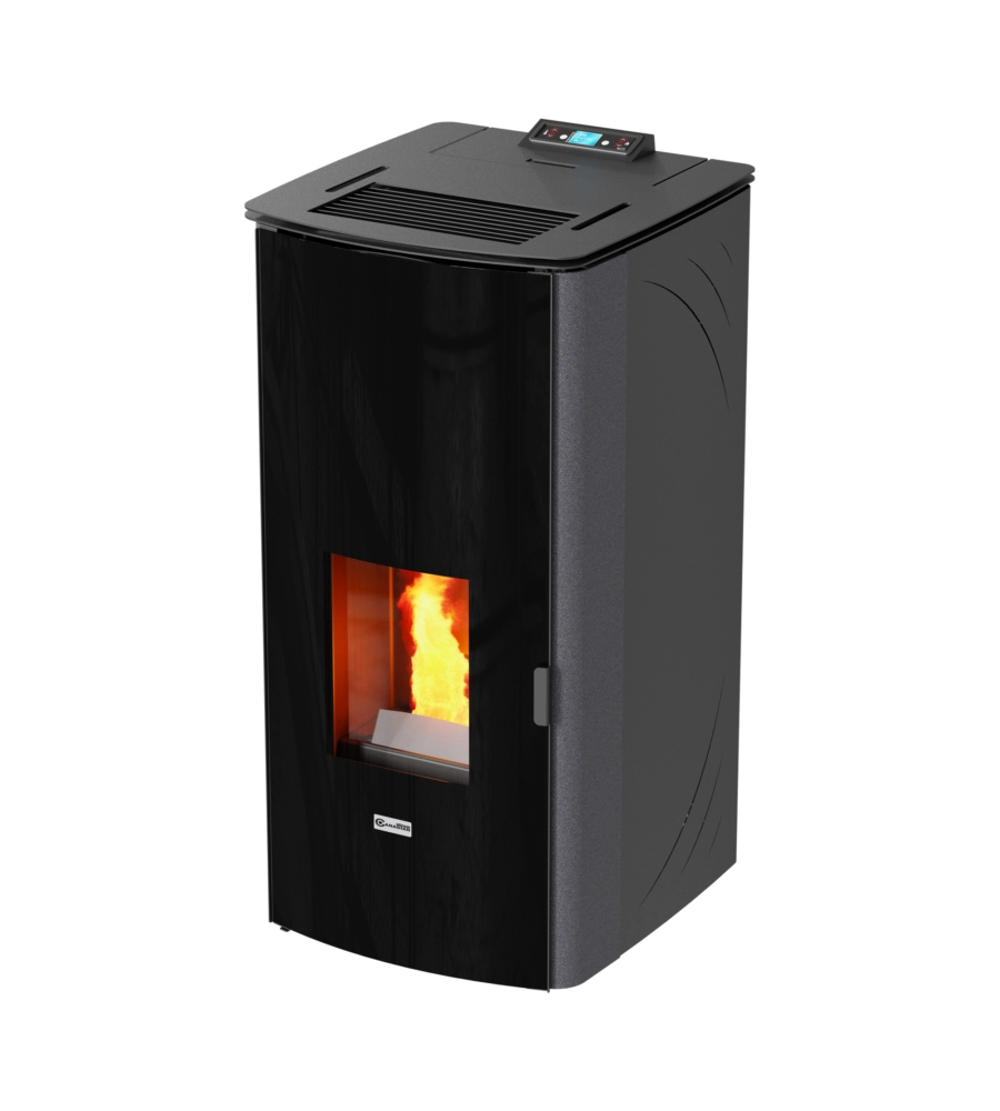 Termostufa a pellet canadian stove "class thermo 17" grigio puntinato 17 kw