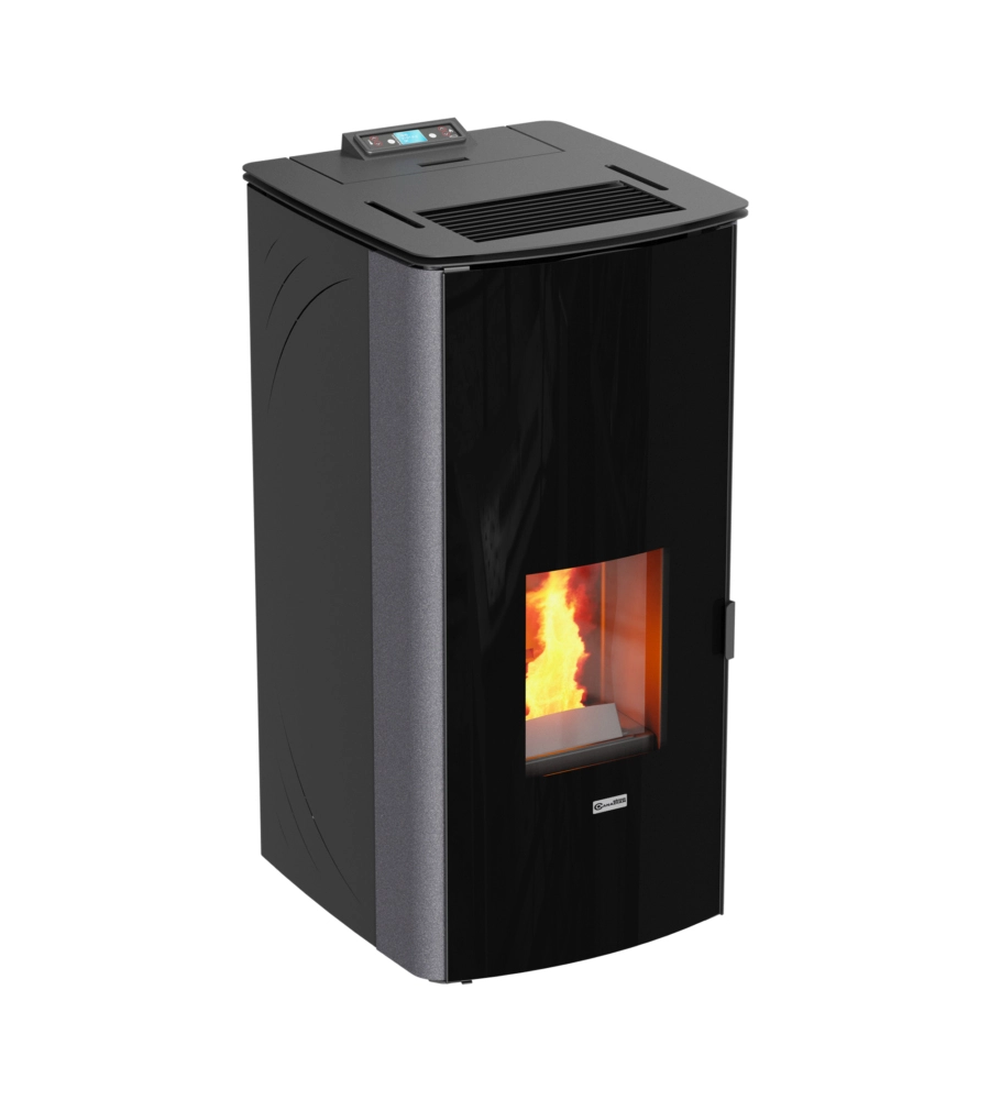 Termostufa a pellet canadian stove "class thermo 17" grigio puntinato 17 kw