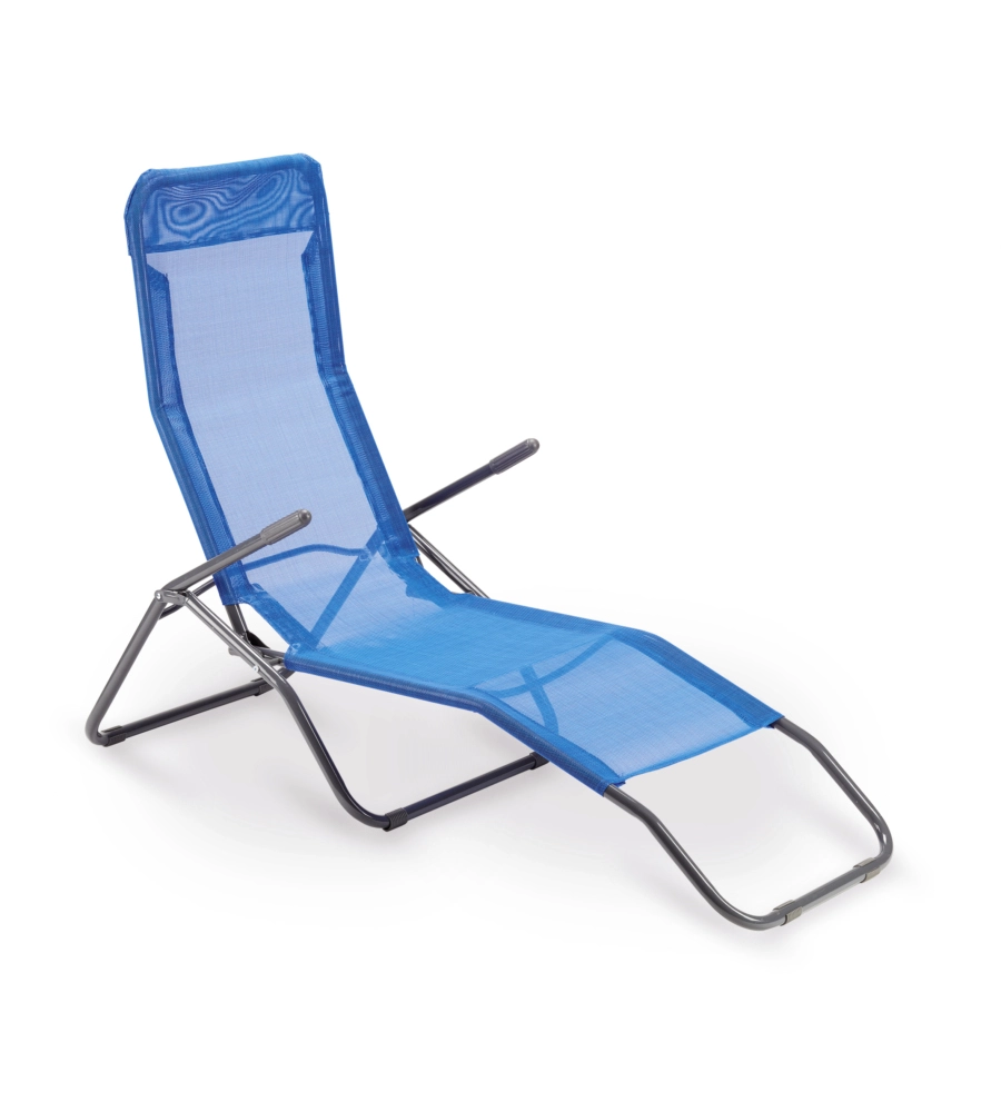 Sdraio da giardino essenza "formentera" in acciaio e textilene blu 57x140x96 cm