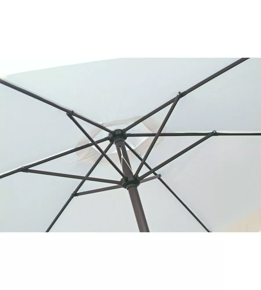Ombrellone da giardino quadrato essenza in poliestere bianco 3x3 mt