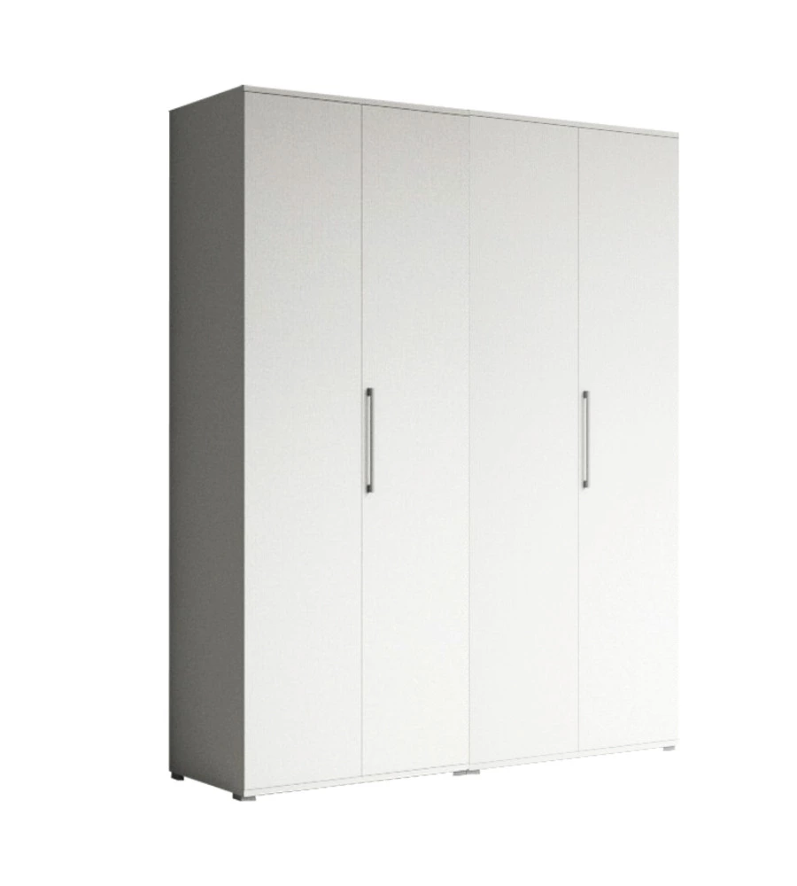 Armadio bianco a 4 ante, 160x52x207 cm