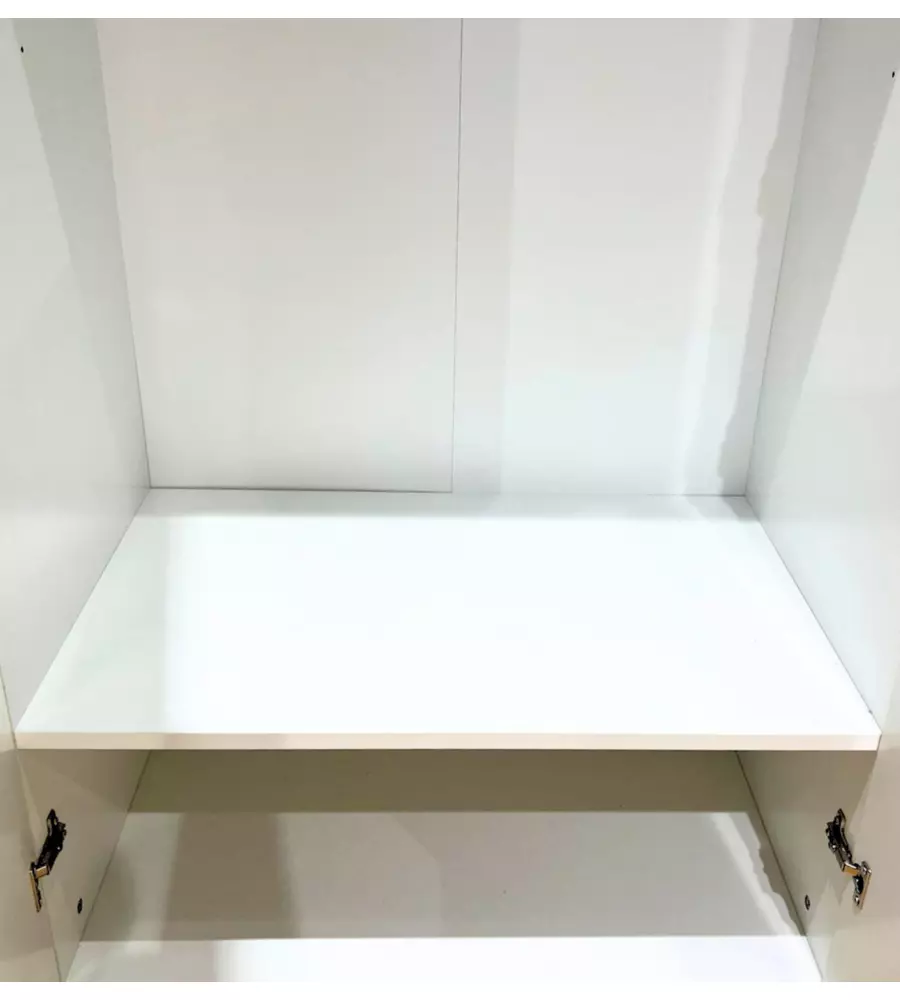 Armadio bianco a 6 ante, 240x52x207 cm