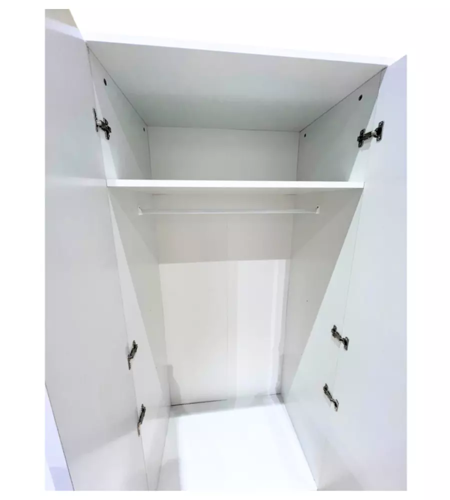 Armadio bianco a 8 ante, 320x52x207 cm