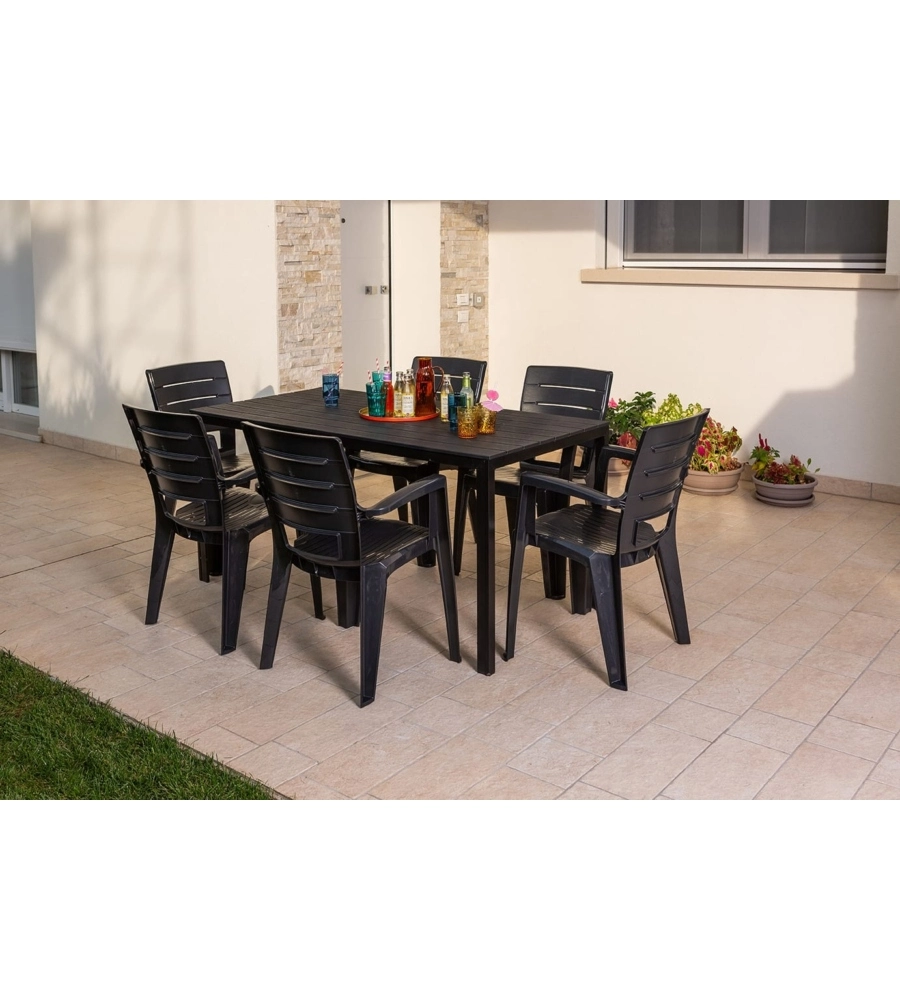 Sedia da esterno "california" in polipropilene antracite 55,5x58x84 cm