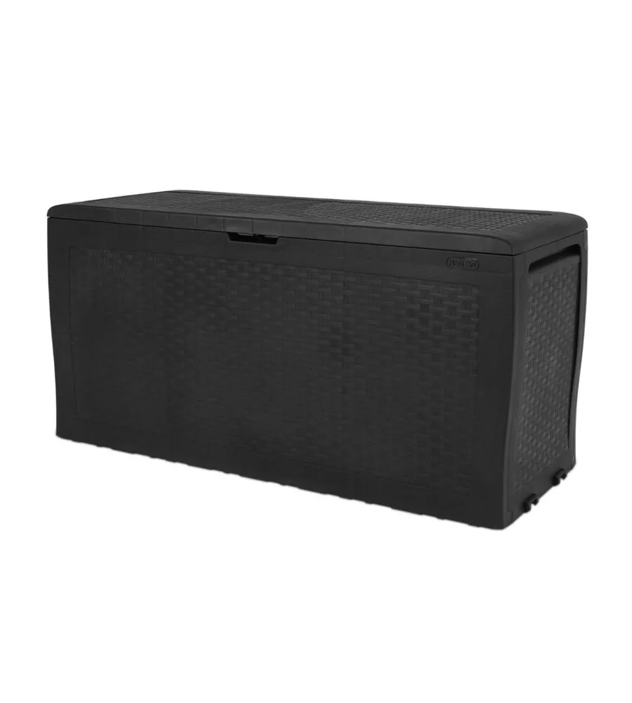 Baule da esterno con ruote keter "samoa" in resina grafite 270 lt 116x44,7x57 cm