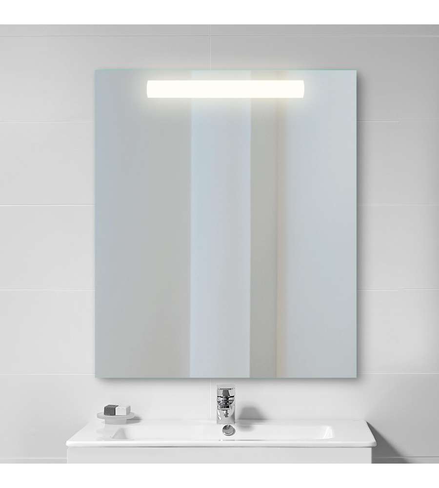 Specchio con ripiano Girona 60 e 80 cm di larghezza da parete con illuminazione da bagno 