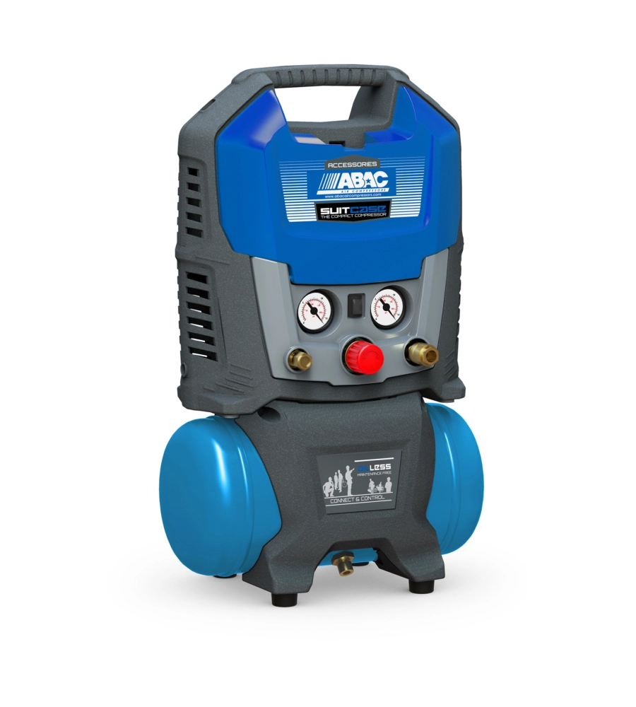 Compressore aria portatile silenziato abac "suitcase 6" 6l 1,5hp