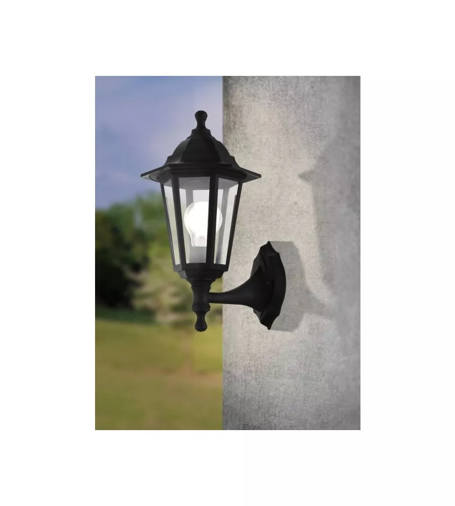Applique da esterno eglo "duanera" nero 28w