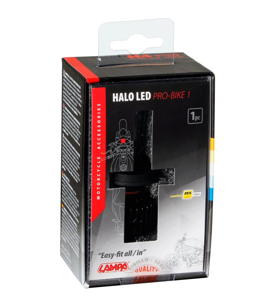 Lampade led per auto 9-32v halo led pro-bike 1 - (h4) - 25w - p43t - 1 pz  - scatola  57756