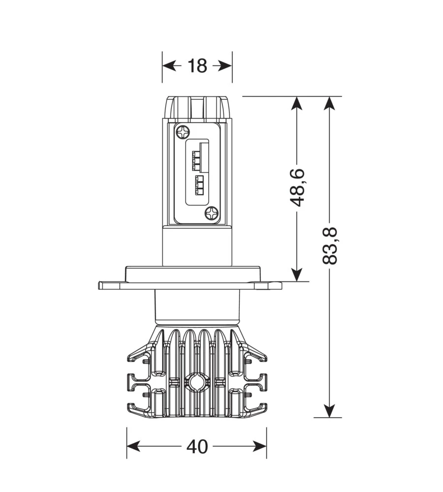 Lampade led per auto 9-32v halo led pro-bike 1 - (h4) - 25w - p43t - 1 pz  - scatola  57756