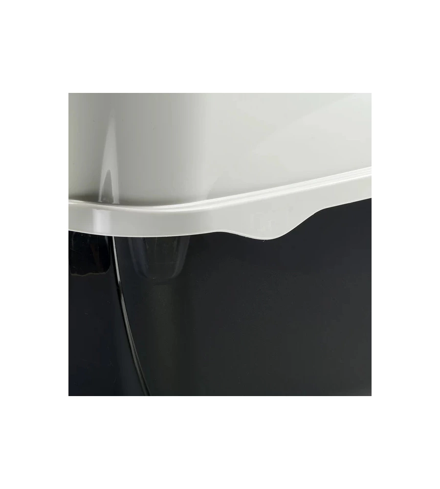 Lettiera toilette gatto per esterno chiusa ferplast "cosmic outdoor" grigio e nero 43,5x73,5x41 cm