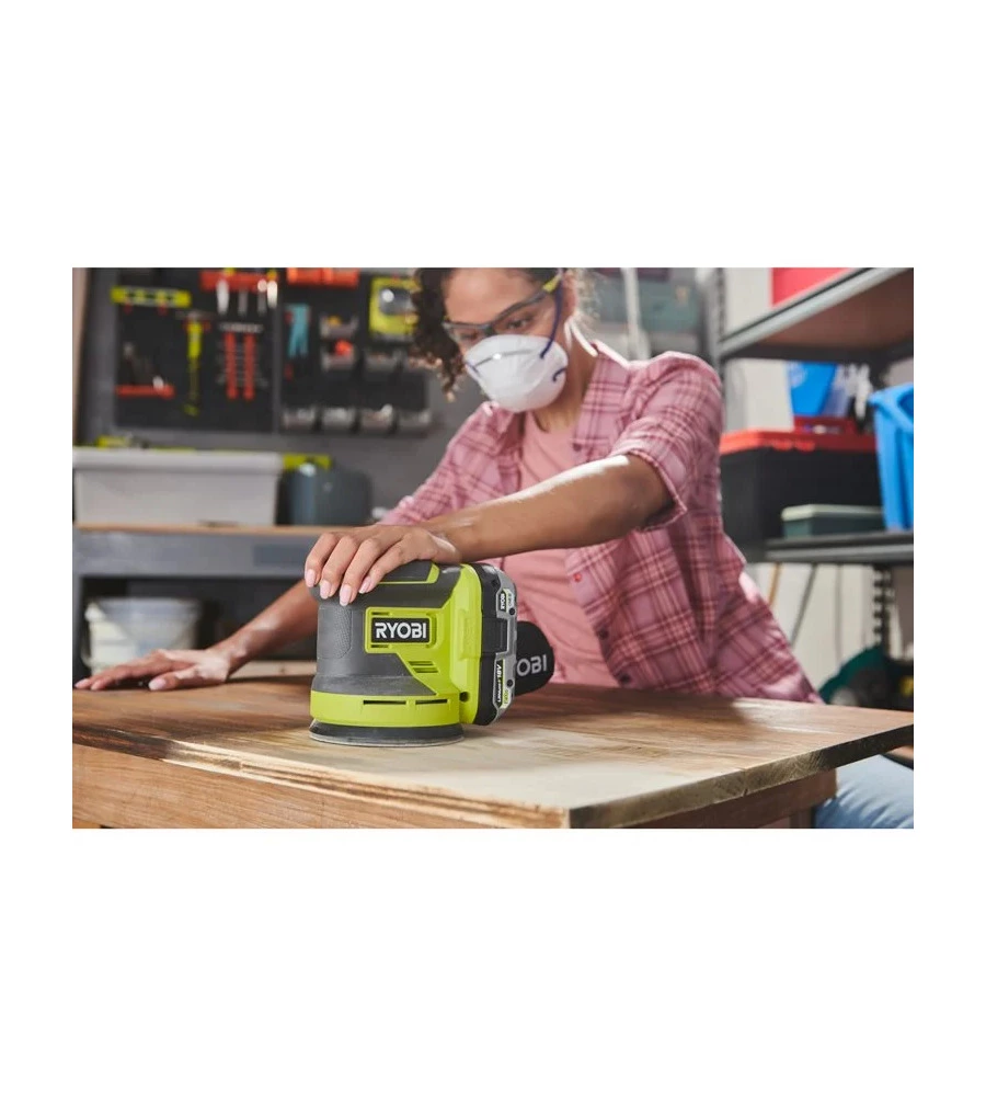 Levigatrice rotorbitale a batteria ryobi "r18ros-0" 18v, solo corpo macchina