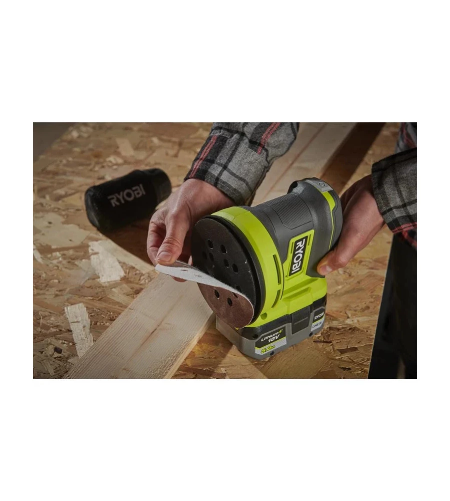 Levigatrice rotorbitale a batteria ryobi "r18ros-0" 18v, solo corpo macchina