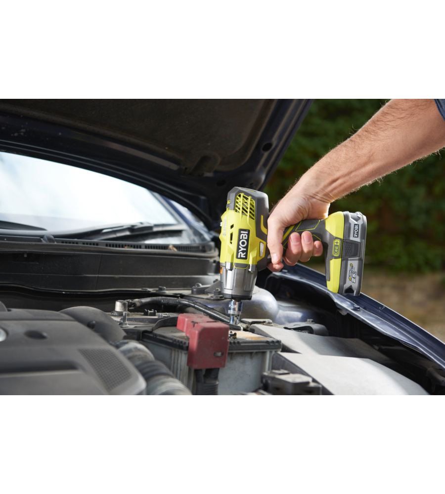 Kit valigetta avvitatore ad impulsi a batteria ryobi "r18iw3-120s" 18v 2ah e caricabatterie