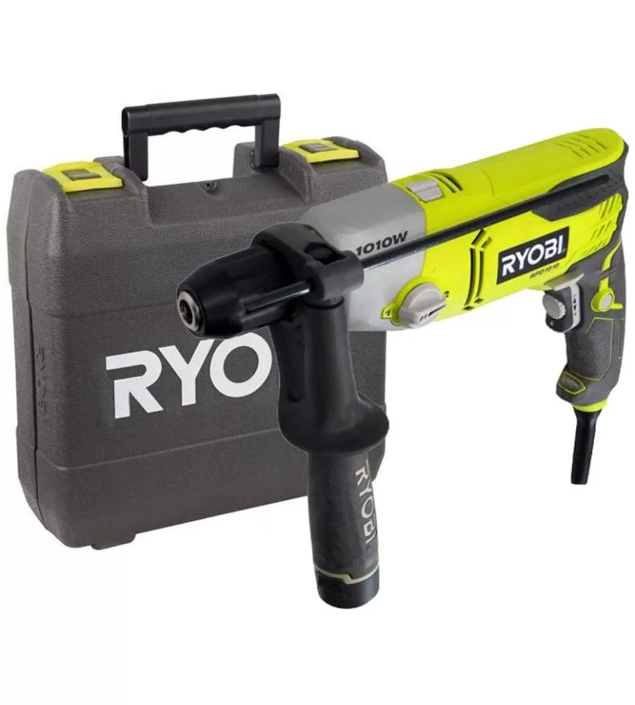 Kit valigetta trapano a percussione elettrico ryobi "rpd1010-k" 1010 w