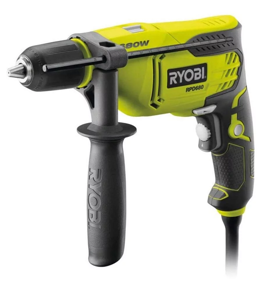 Kit valigetta trapano a percussione elettrico ryobi "rpd680-k" 680 w