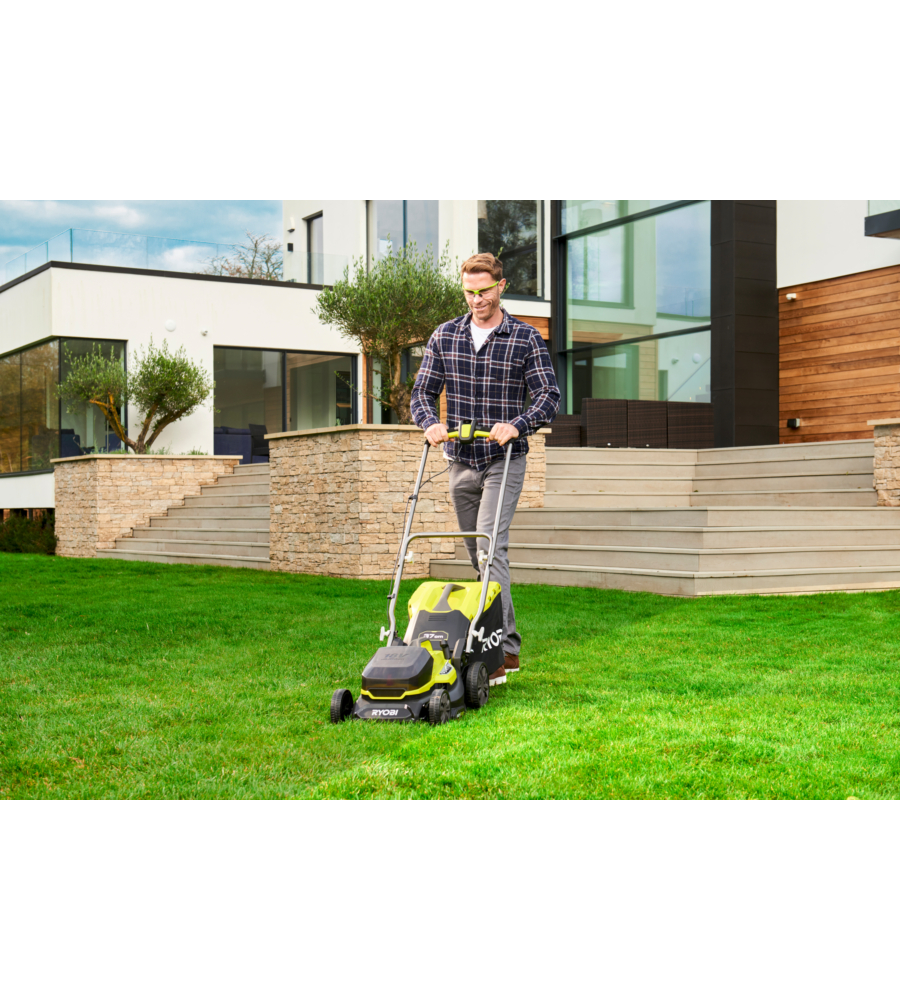 Tagliaerba a batteria ryobi "ry18lm37a-140" taglio 37cm 18v, batteria 4ah inclusa