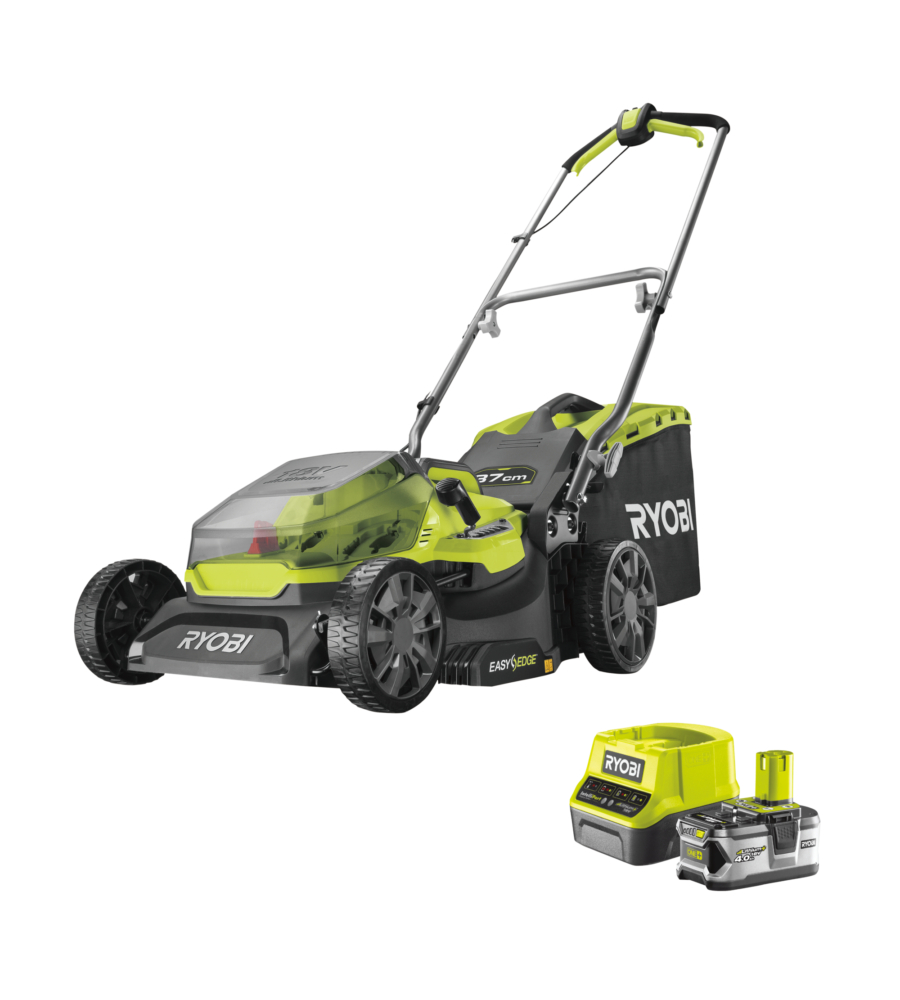 Tagliaerba a batteria ryobi "ry18lm37a-140" taglio 37cm 18v, batteria 4ah inclusa