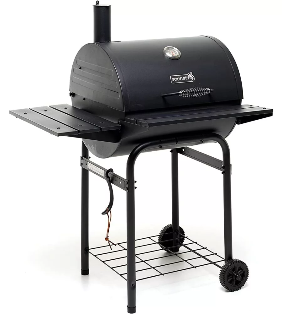 Barbecue a carbonella sochef "pablo 55" con affumicatore 90x76x126 cm