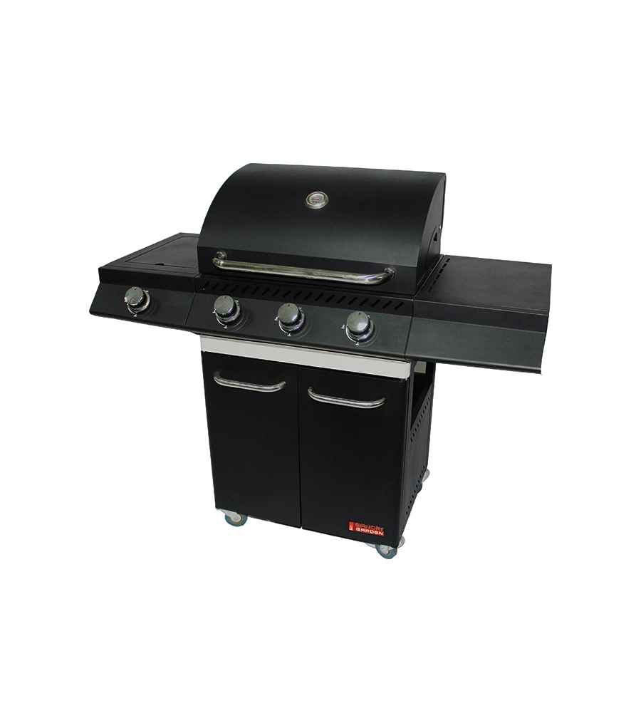 Barbecue a gas sandrigarden "sg canada" con cottura a pietra lavica 3 bruciatori 125x54x110 cm