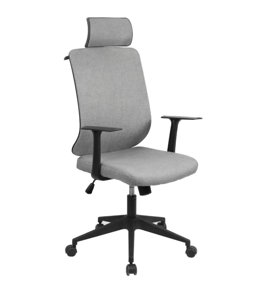 SEDIA DA UFFICIO TRASPIRANTE BELLAHOME "YALE" CON BRACCIOLI, POGGIATESTA REGOLABILE, APPENDIGIACCA IN TESSUTO GRIGIO 62X65X114-123 CM