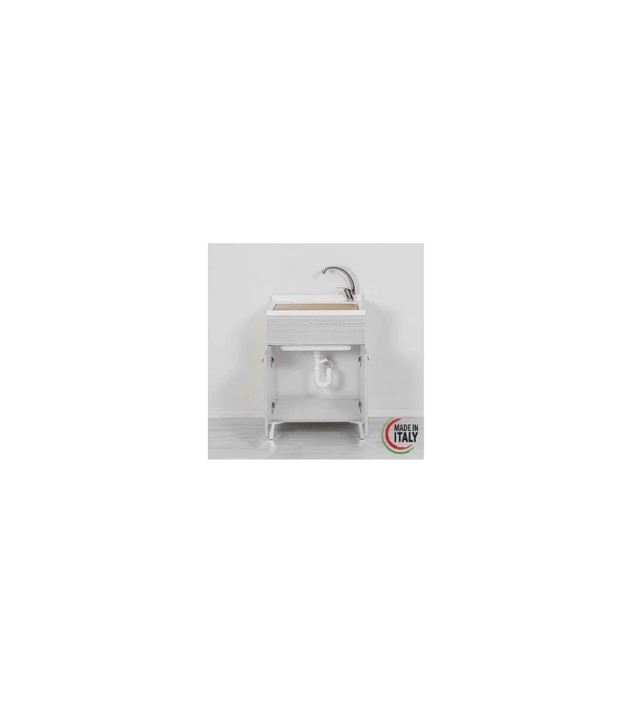 Lavatoio stella rovere grigio, 60x50x83cm