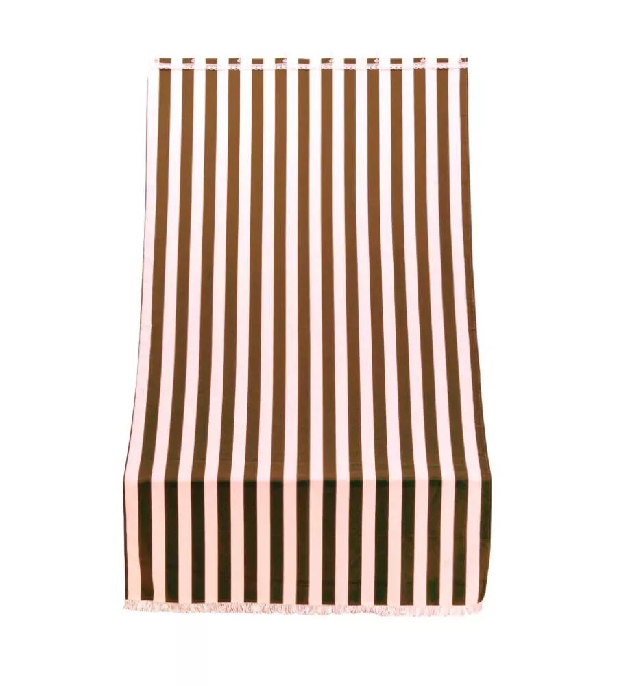 Tenda da sole con anelli per porta essenza righe marroni h 300 x 140 cm