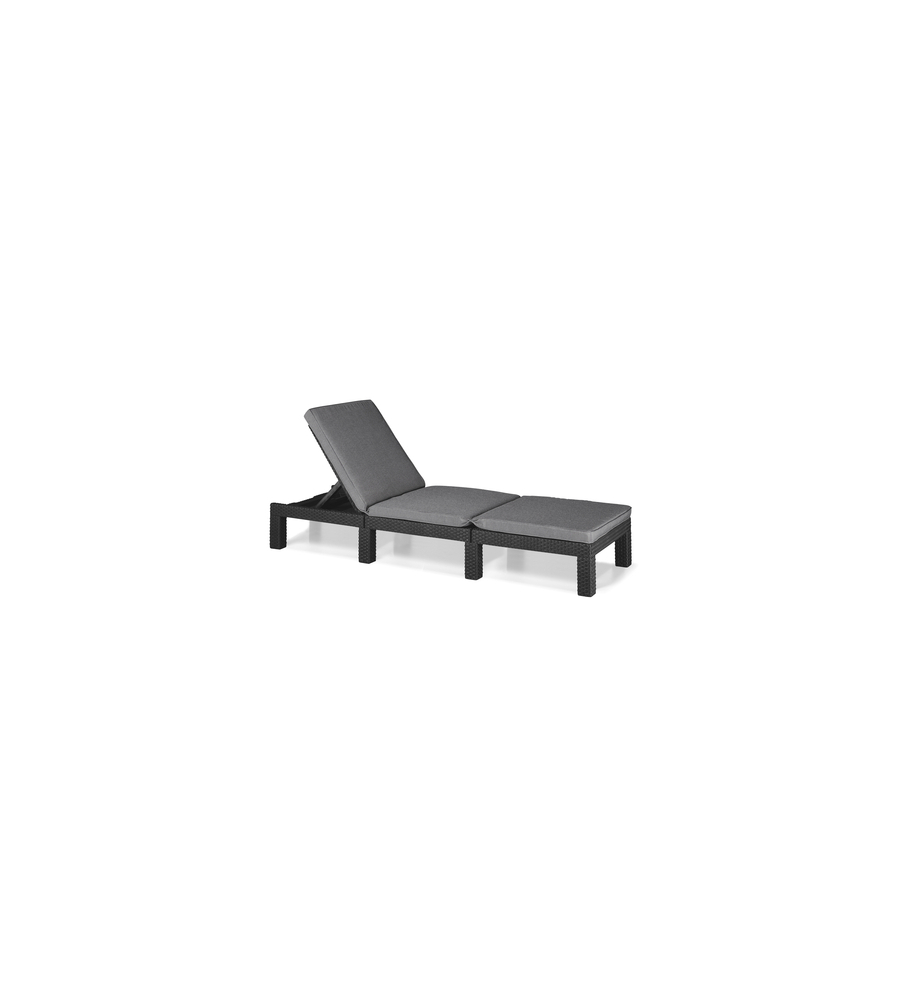 Set 2 pezzi lettino prendisole "daytona sunlounger" colore grafite, 187,5x58x29 cm - keter