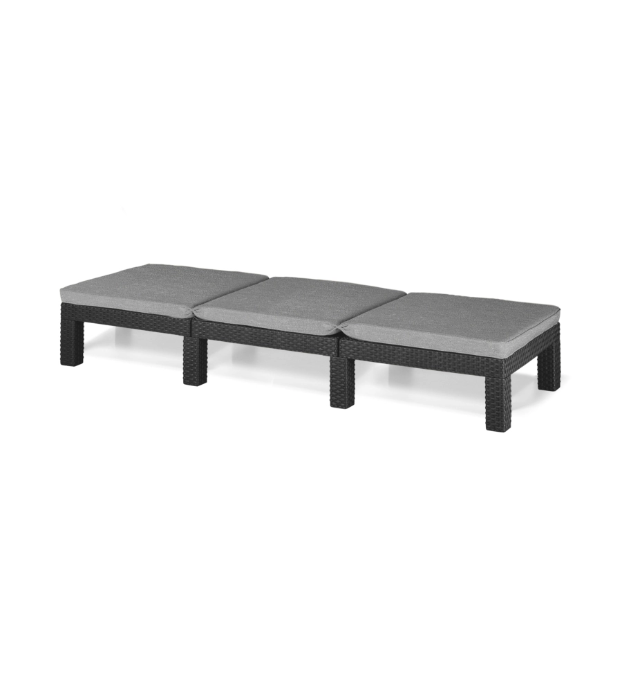 Set 2 pezzi lettino prendisole "daytona sunlounger" colore grafite, 187,5x58x29 cm - keter